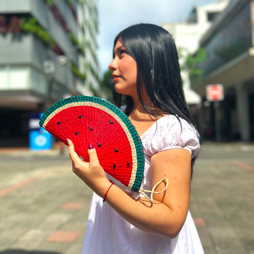 bolso abanico sandia